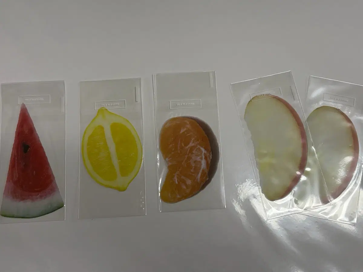 이옥토 책갈피 수박, 레몬, 귤, 사과