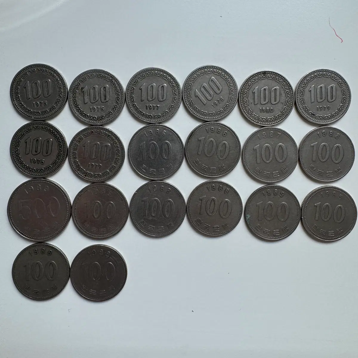 100원 동전 세트 (1975년-1998년)