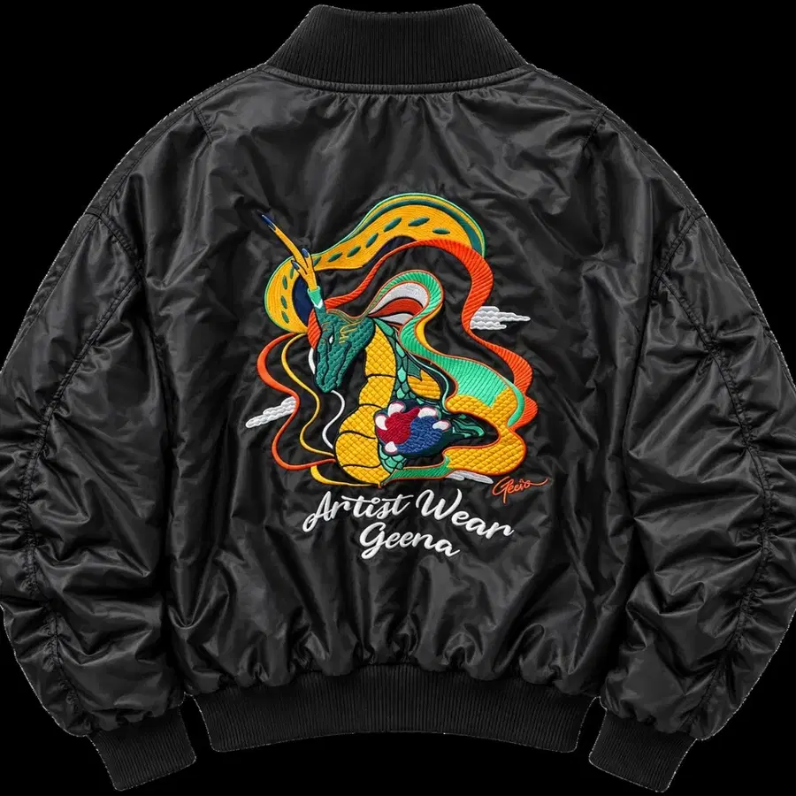 [새상품] ARTIST WEAR 아티스트웨어 드래곤 자수 MA-1 봄버 M