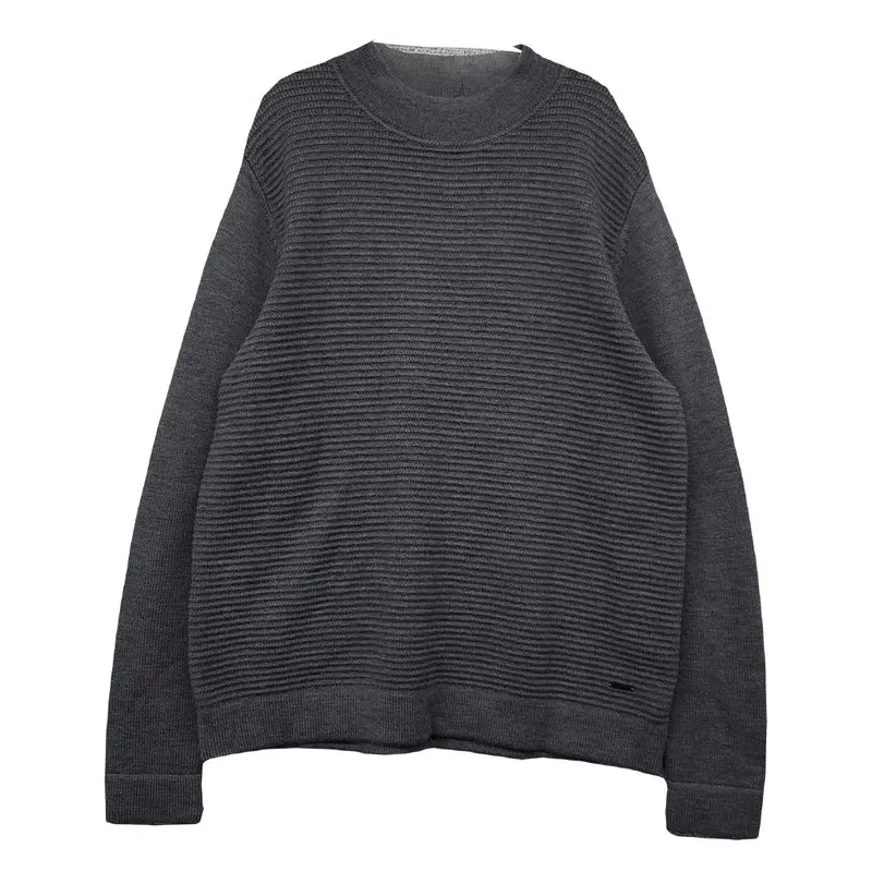 DKNY 그레이 울 100% 클래식 크루넥 라운드 니트 XL