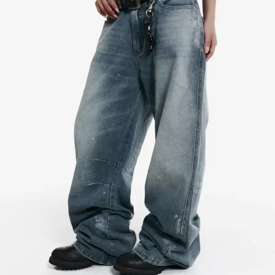 아캄 데님 팬츠 splatter painted denim