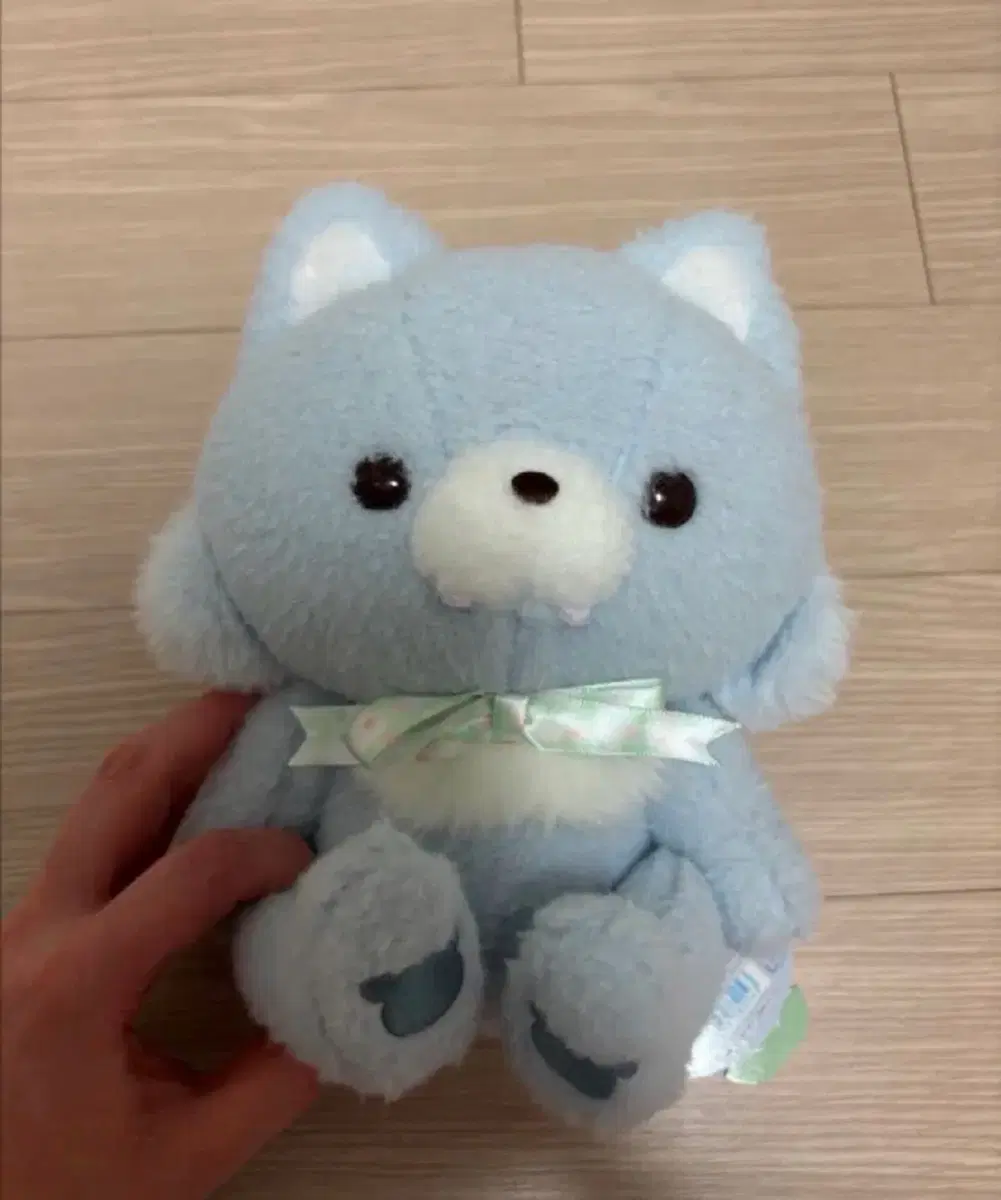 리락쿠마 파스텔 블루 늑대 인형