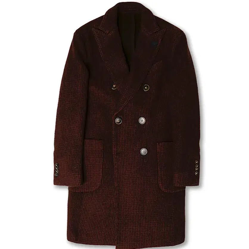 라르디니 [Lardini] 로로피아나 버건디 체크 이태리 폴로 코트 더블코트
