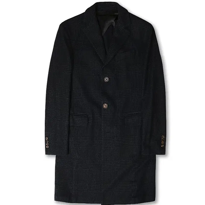 라르디니 [Lardini] 네이비 울 나일론 체크 이태리 싱글 코트 체스터필드 코트