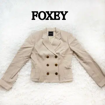 FOXEY 폭시 더블 자켓 숏 베이지 40