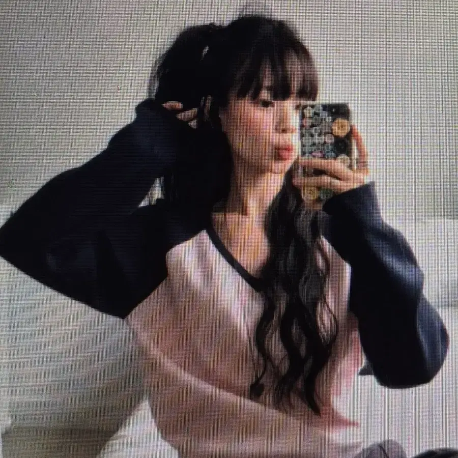 (해외배송)브이넥 배색 긴팔니트티 4컬러