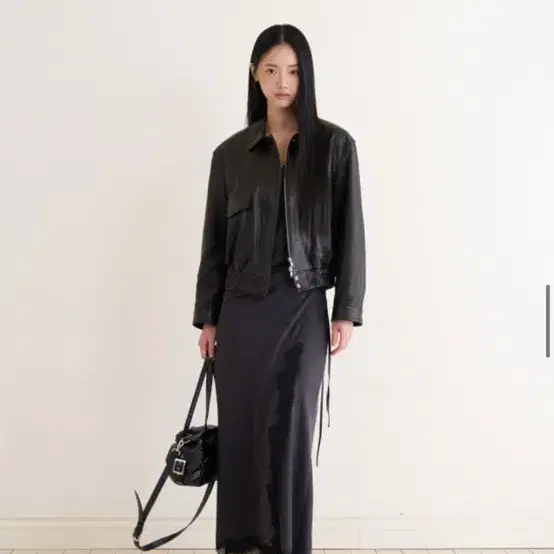 라벨블랑 블랙 레더 자켓