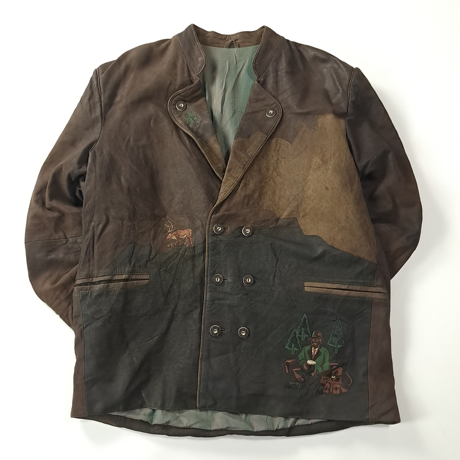 CC200 XL 빈티지 90s 독일판 트라흐텐 스웨이드 리얼 레더 얀커 가죽 자켓