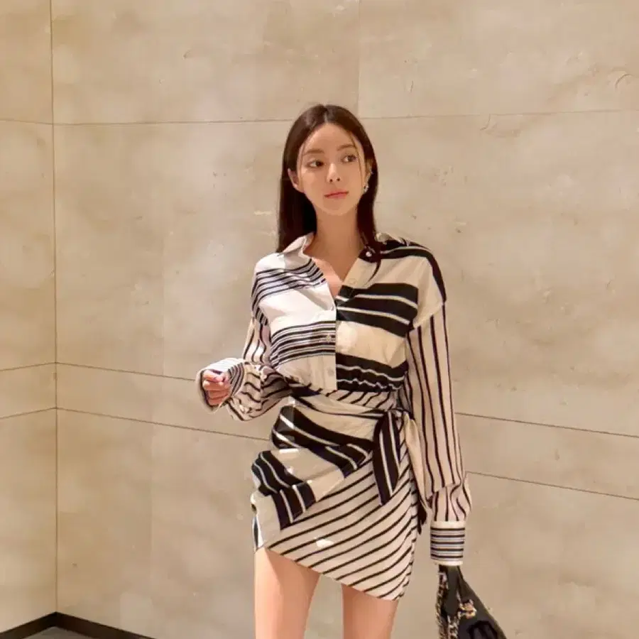 제이지 스트라이프 셔츠 원피