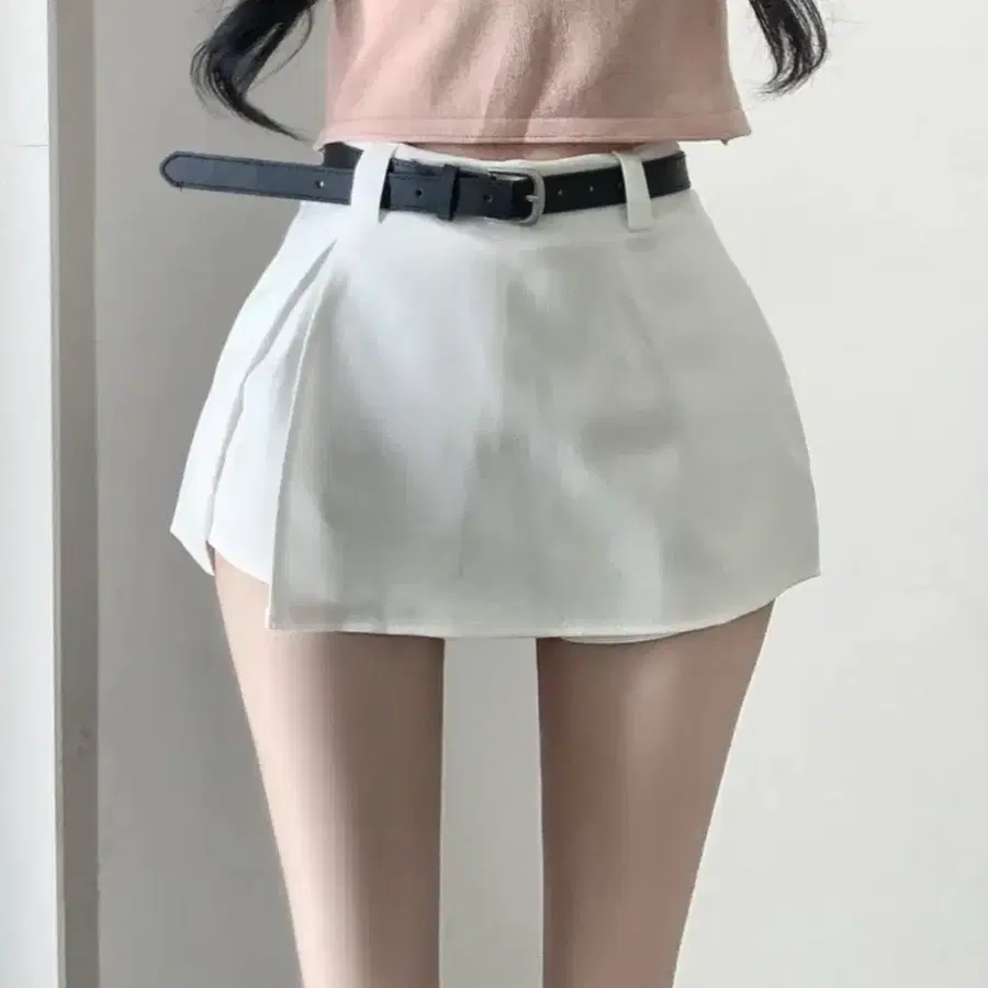 에이블리 옆트임 치마바지 미니스커트 화이트