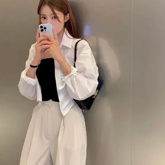 셋트)셔츠+ 모던로브 오비 썸머 핀턱 와이드 슬랙스 크림베이지 m숏 새상품