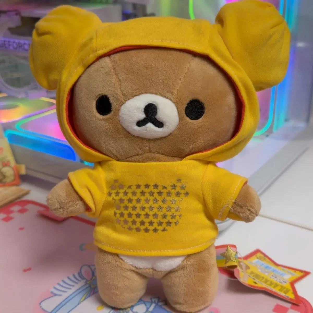 고전 빈티지 산엑스 리락쿠마 후드티 인형 카라비너 키링 인형