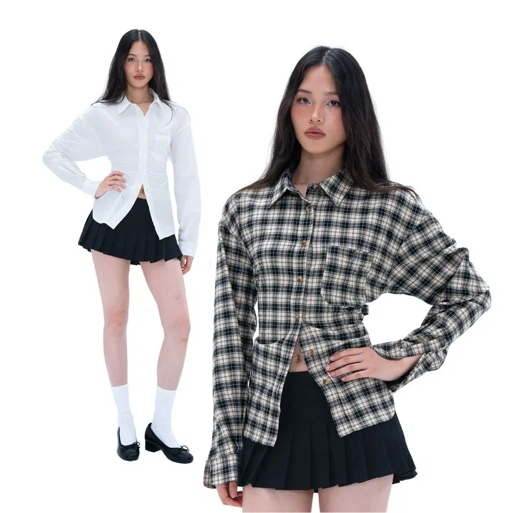 SWEETCHILLING 스위트칠링 허리 리본 롱슬리브 셔츠