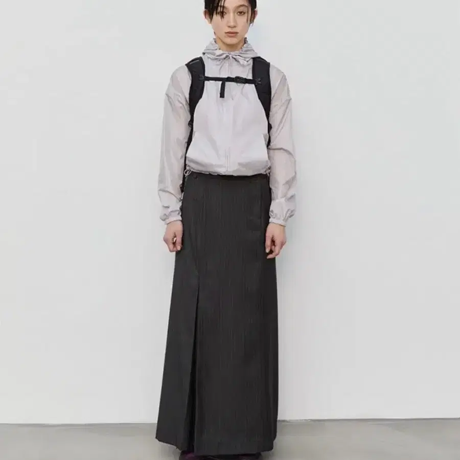 Burmula 버뮬라 글로시 후드 아노락 그레이_S