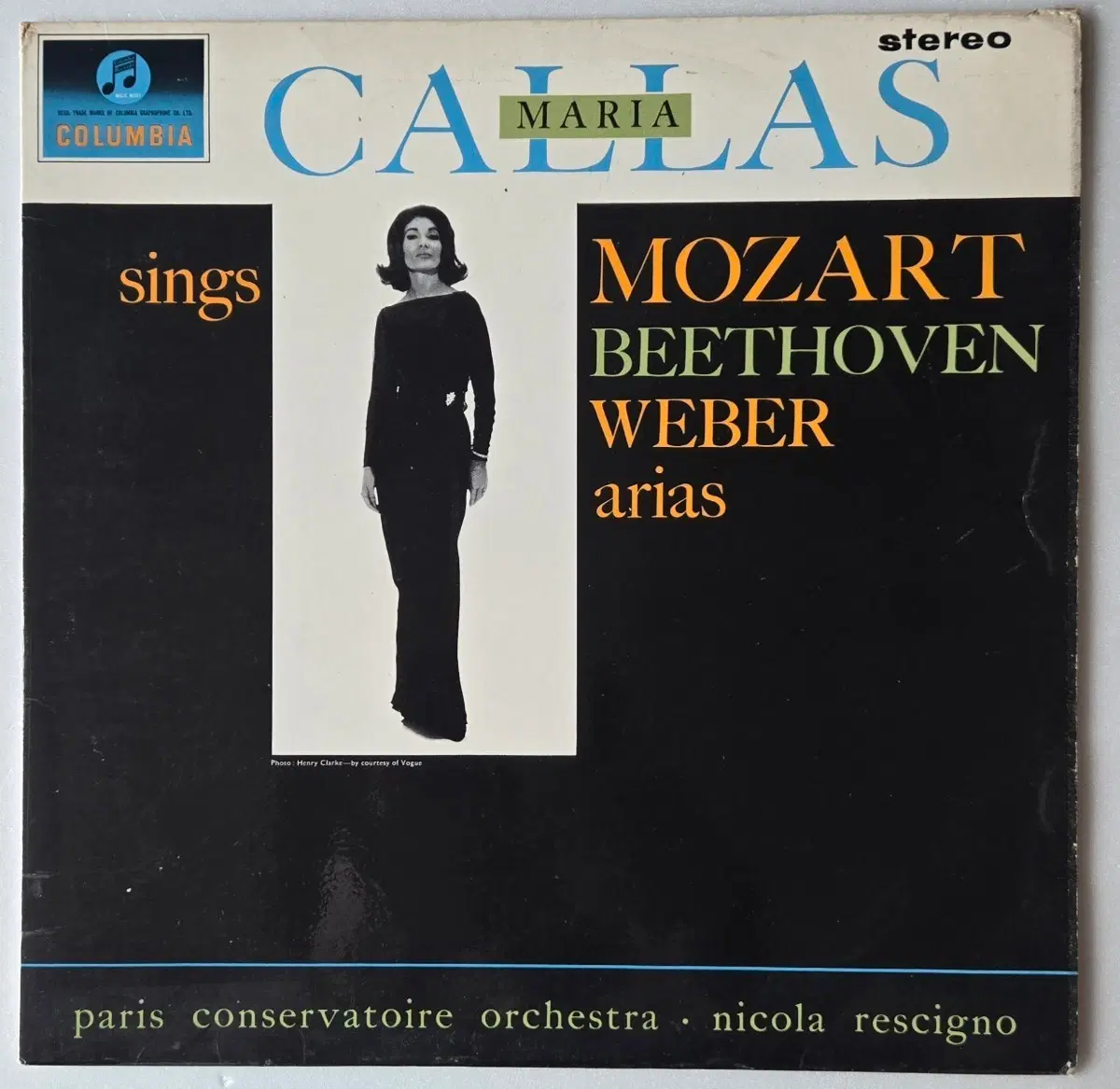 마리아 칼라스 - Mozart Beethoven Weber Arias LP ( UK Columbia SAX 초반 )
