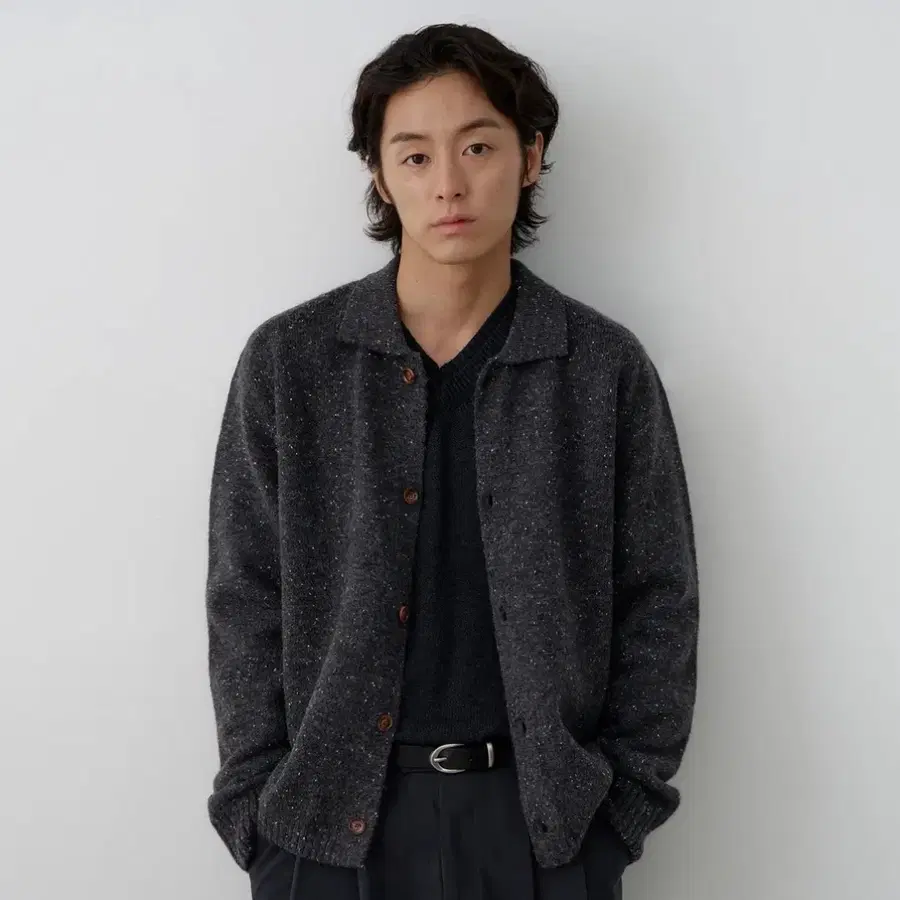 노운 얀 가디건 차콜 (2 size)