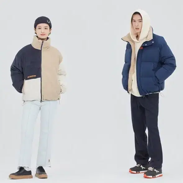 로맨틱크라운 리버시블 덕다운 패딩 L (블랙1, 네이비1)