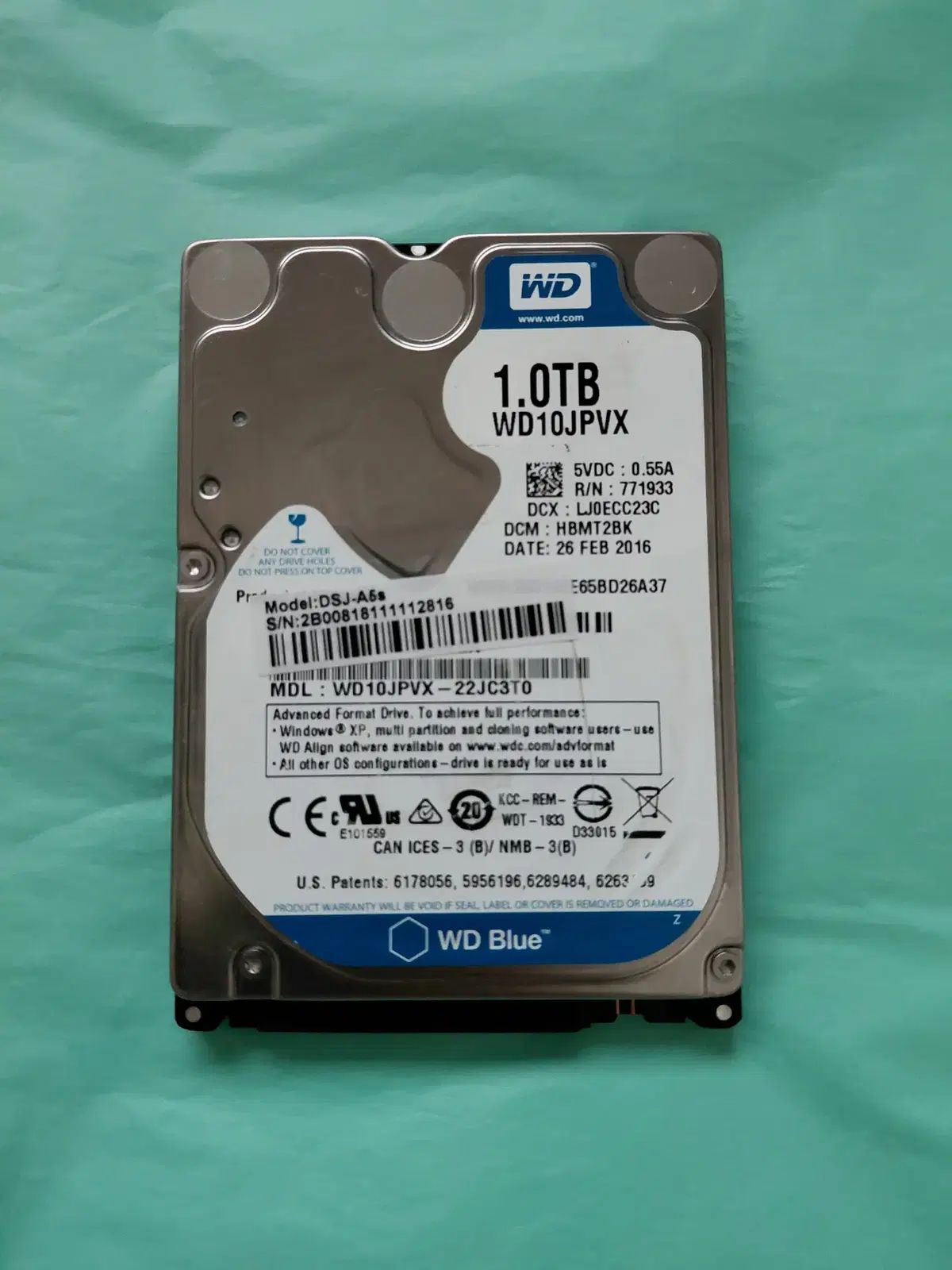 노트북하드 WD Blue HDD 1TB 2.5인치