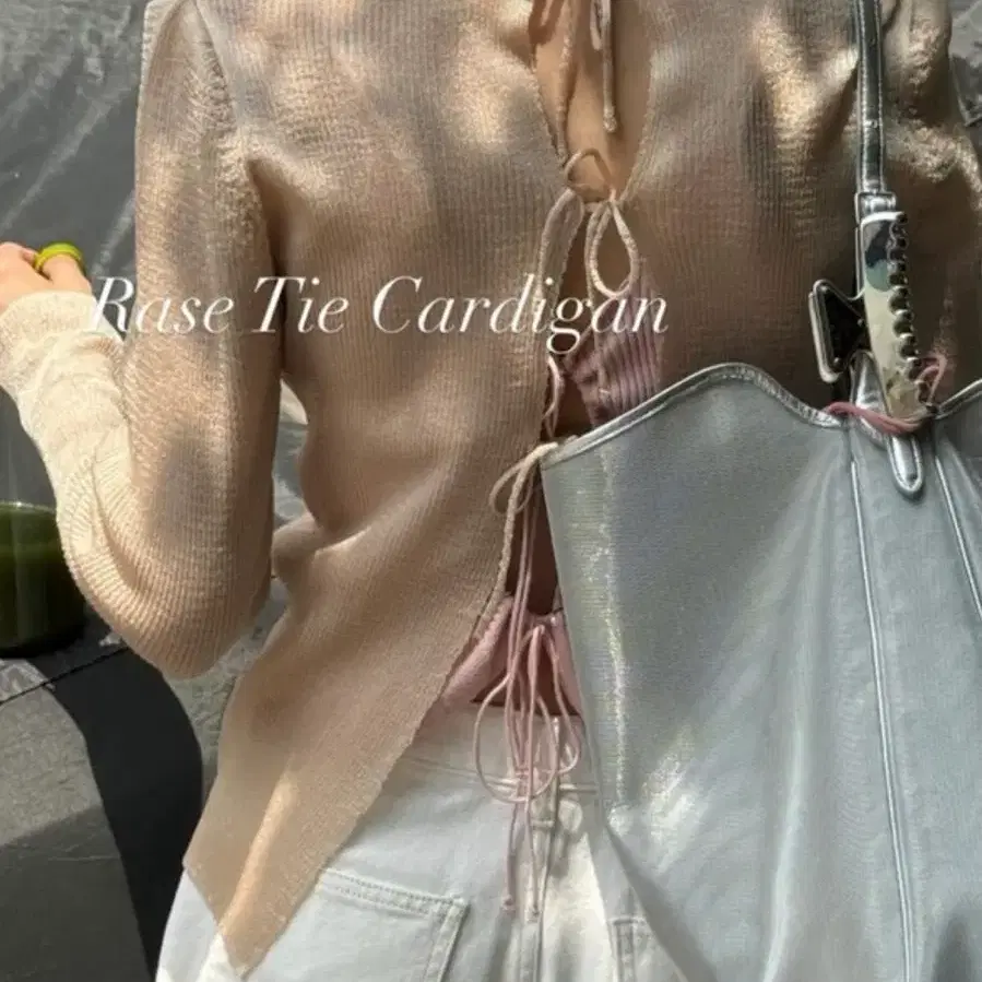ribbonbit 리본빛 rase tie cardigan