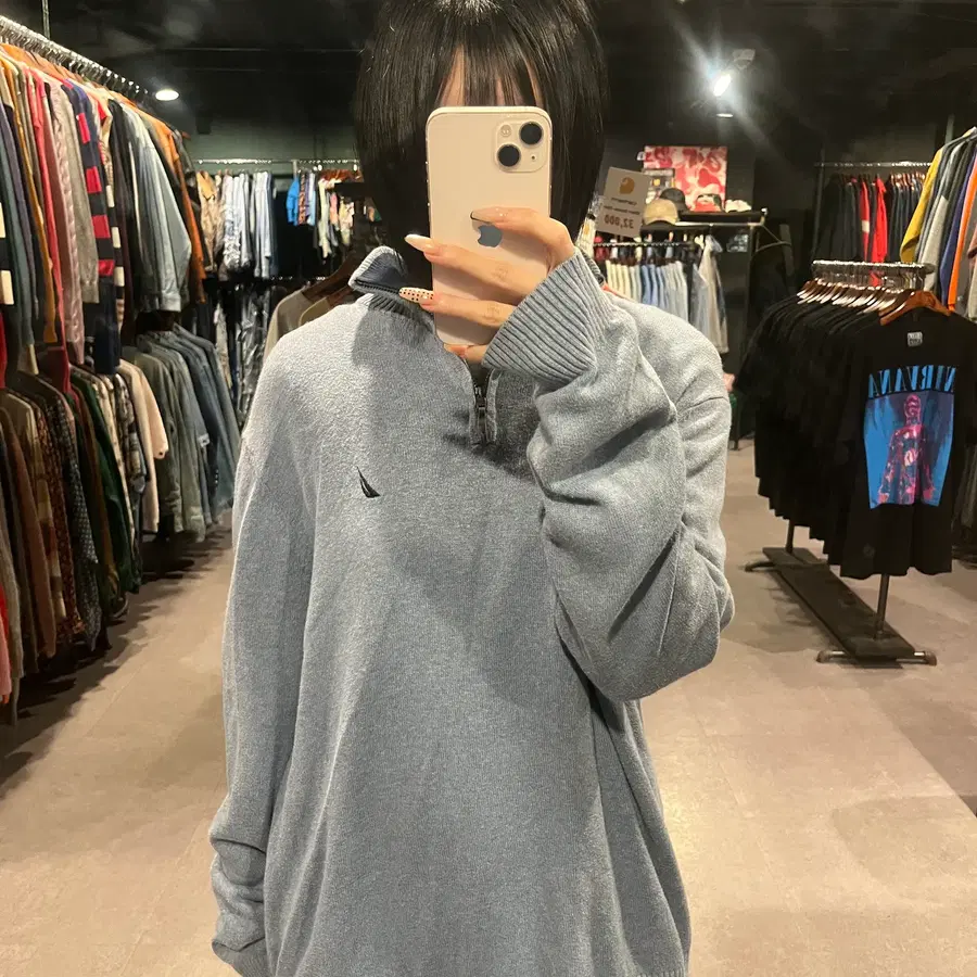 (997) NAUTICA 빈티지 반집업 니트 롱슬리브