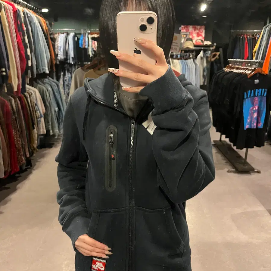 (004) NIKE 나이키 로고 프린팅 앞 포켓 풀업 후드집업