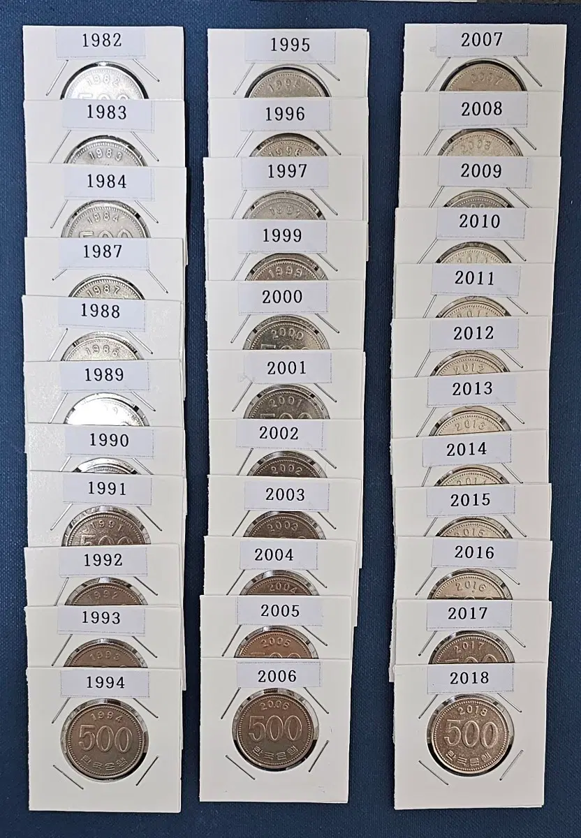 500원 동전 년도별 세트 1982~2018
