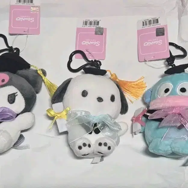 산리오 키티 졸업 학사모 포차코 한교동 쿠로미 학사모 캐릭터 키링 3종