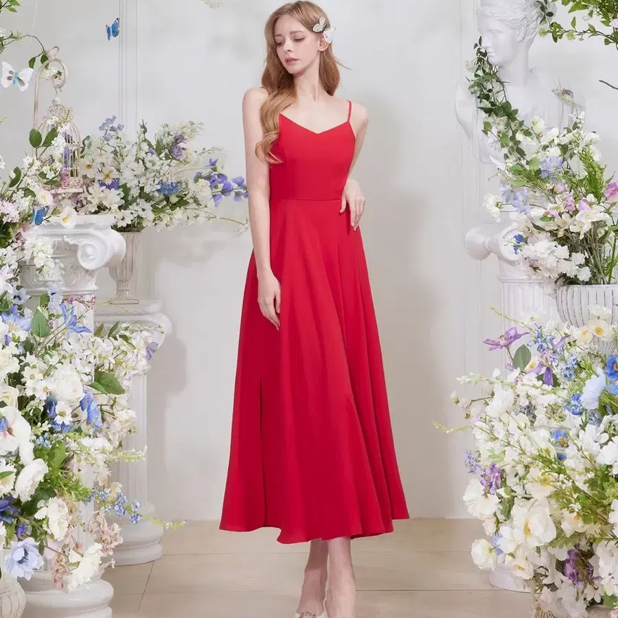 그레이스유 22년 조이 원피스 드레스 민소매 나시 슬리브리스 빨강 레드 웨딩촬영 Zoe Sleeveless One-piece