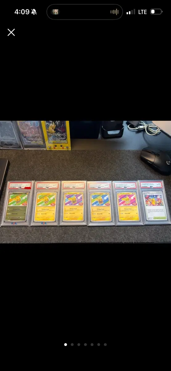 포켓몬 카드 바틱 피카츄 5연번 + 바틱 홀로 psa10