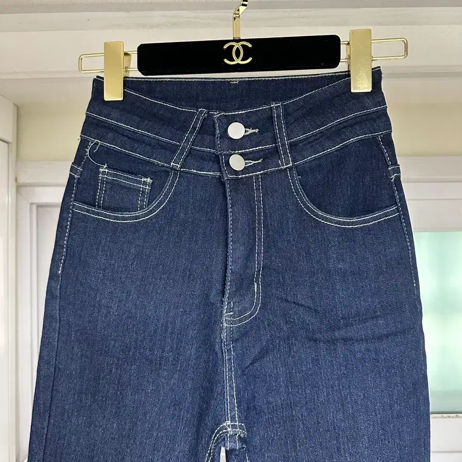 스판끼 좋은 생지 하이웨스트 청바지