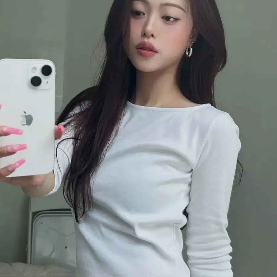 칙스 소프트 보트넥 7부 티셔츠