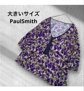 빅 사이즈! PaulSmith//V넥 플라워 블라우스 42