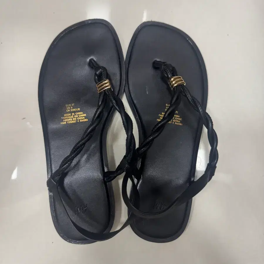 H&M 쪼리 샌들 블랙  240