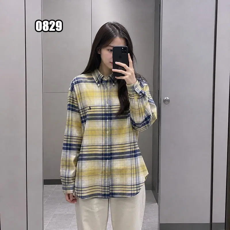 XL 빈폴 빈티지 배색 스트라이프 체크 셔츠