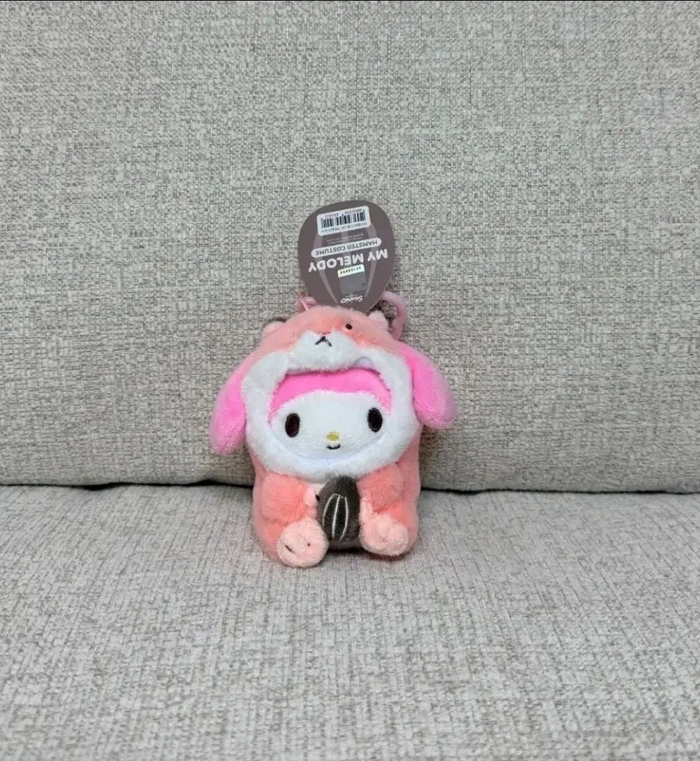 정품 산리오 마이멜로디 햄스터 가방걸이 키링 인형 9cm