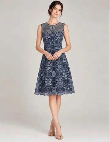 TADASHI SHOJI 0 전체 레이스 원피스 네이비 별 꽃
