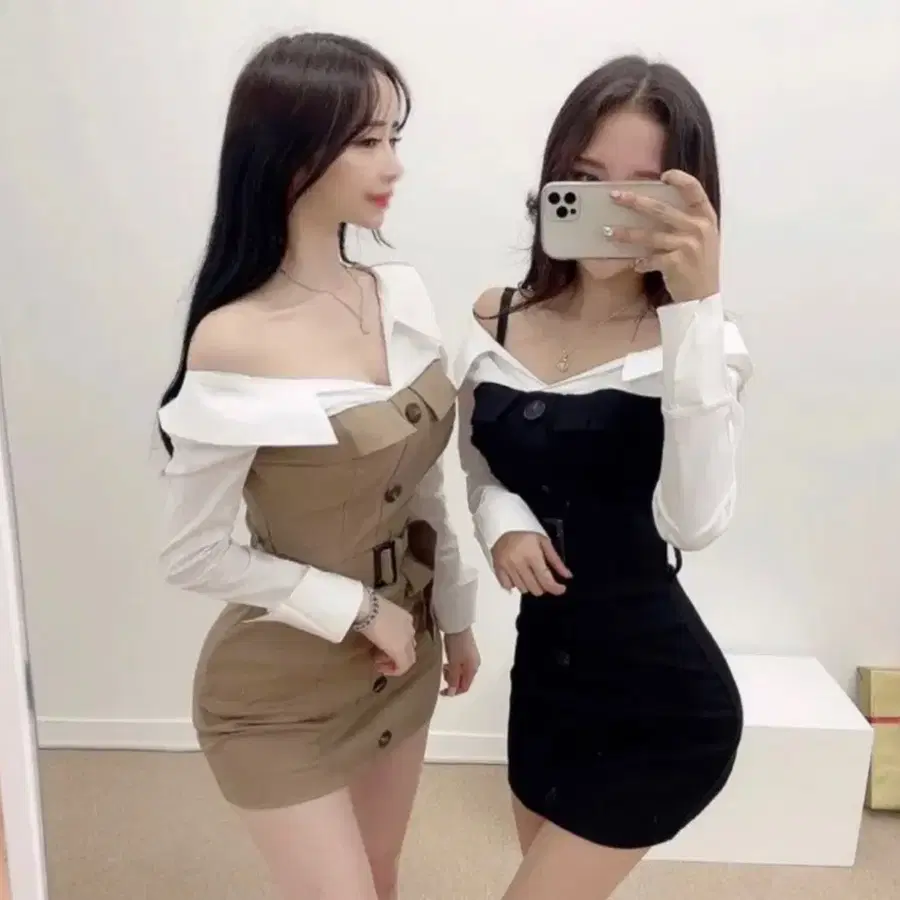 트렌치 셔츠 원피스 블랙 에이블리