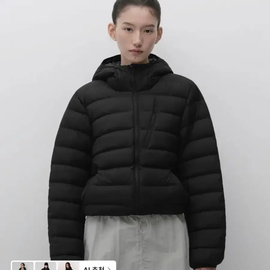 무신사스탠다드 시티레저 우먼즈 후디드 라이트 다운 재킷 블랙 XL