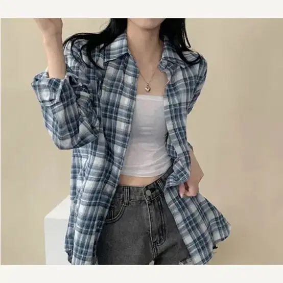 체크 남방 오버핏