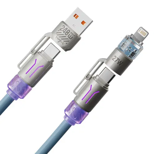[딜러직판가/새상품]스프링 코일 케이블 PD 3.1 240W 4 in 1 초고속충전 2m