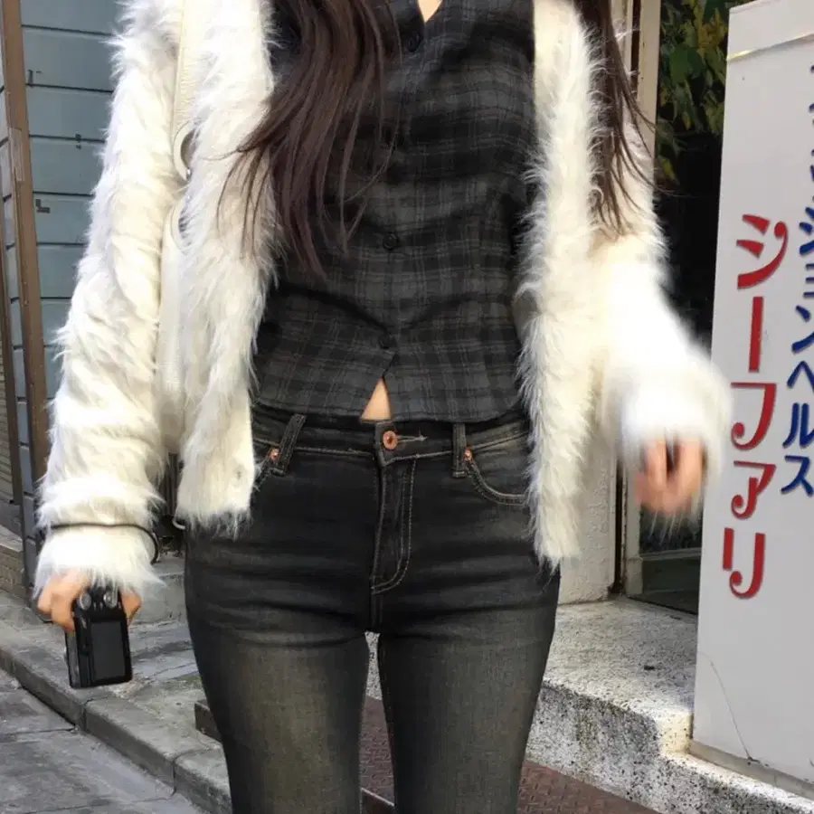 아워캐비넷 앙고라 가디건
