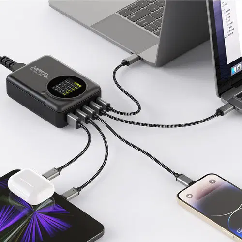 [딜러직판가/새상품]UM2 접지 GAN2-LCD240W-PD3.1 멀티 고속 충전기 (블랙/스탠드)