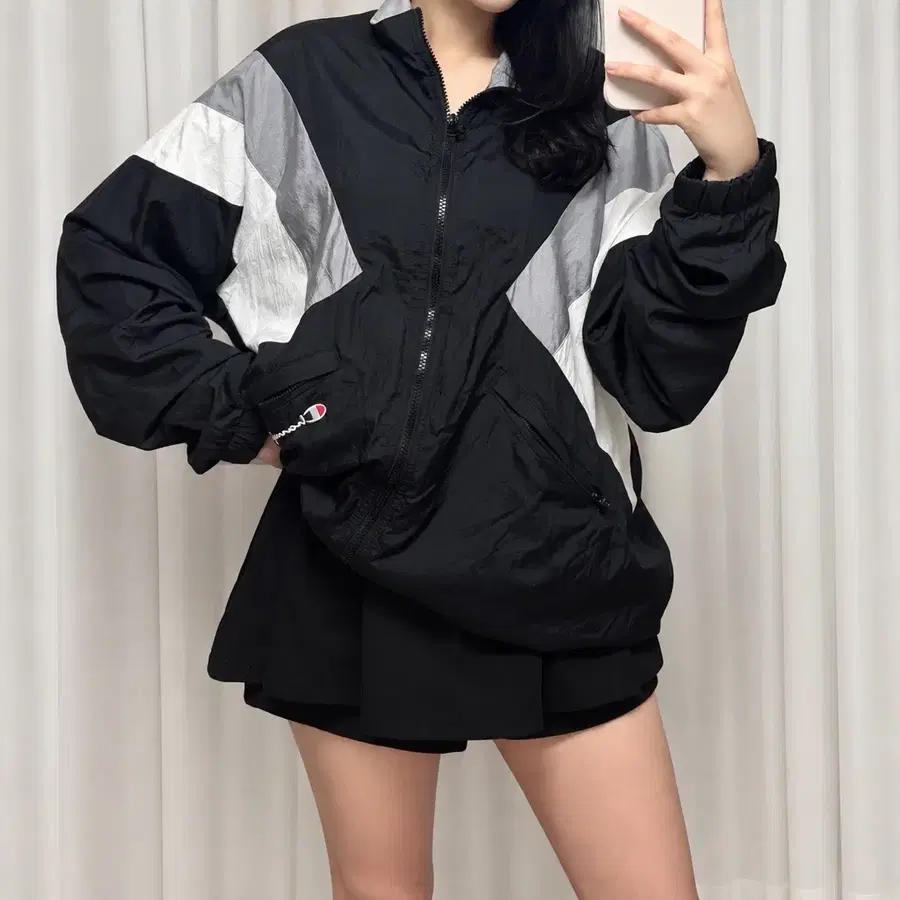 챔피온 컬러블록 바람막이 자켓
