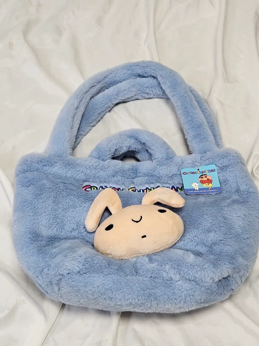 크레용신짱 짱구 흰둥이 토끼 털 가방
