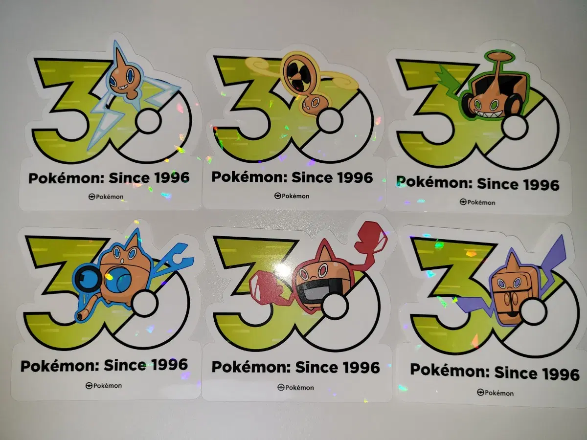 (교환/판매) 포켓몬 30주년 로고 스티커 로토무 6장 풀세트