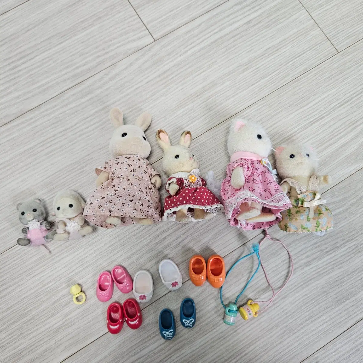 실바니안 패밀리 페르시안 고양이 초콜릿토끼 토끼 아기 양 세트