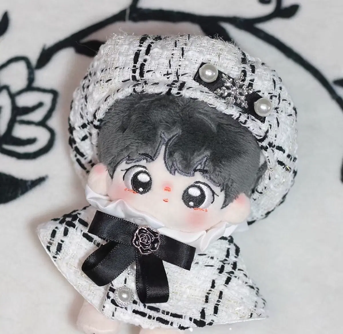 10cm 솜 인형옷 눈꽃케이프 브릴 누이 옷장 트위드 망토 미개봉 화이트 하양 흰색