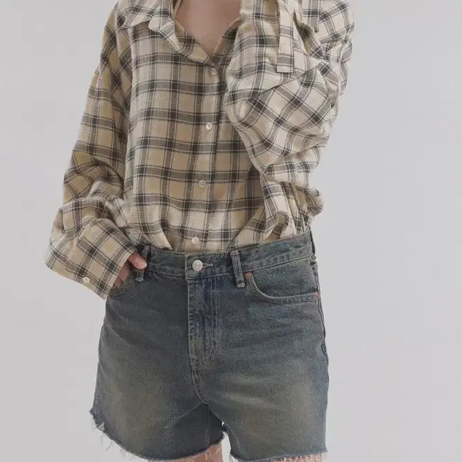 [미시착 새상품] 헤더먼트 에어리 버터 체크 셔츠 airy butter check shirts