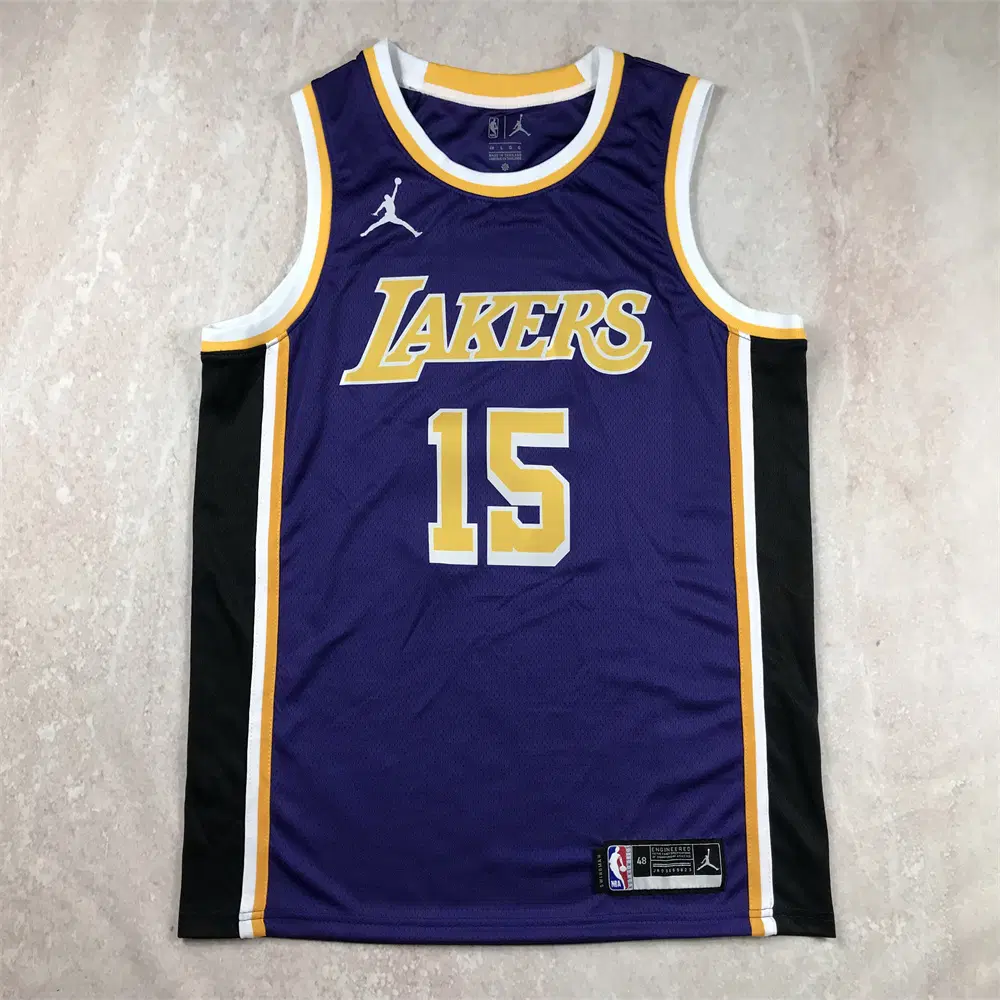 NBA 레이커스 REAVES 15번 조던 브랜드 퍼플 농구 유니폼 남녀공용 저지