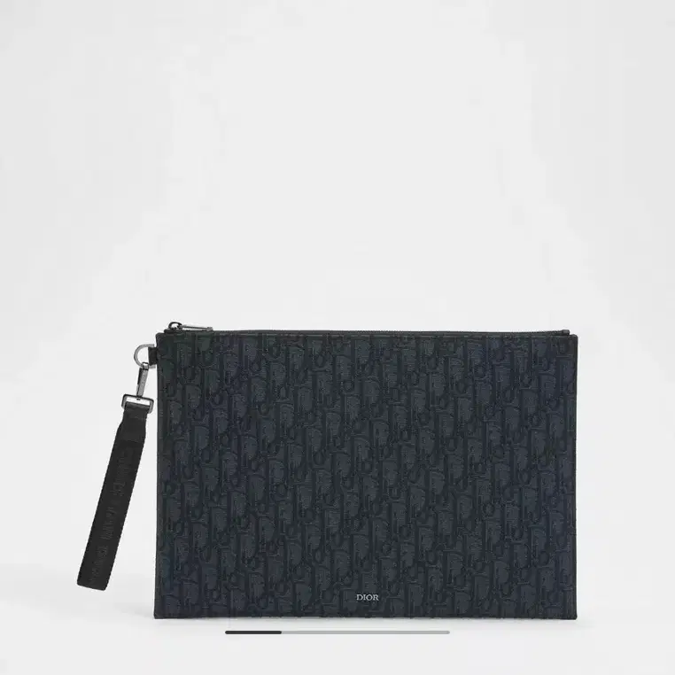 A4 파우치 블랙 Dior Oblique 자카드